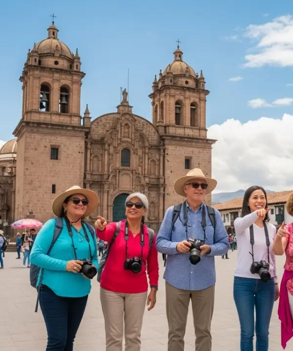 Turistas felices en Cajamarca