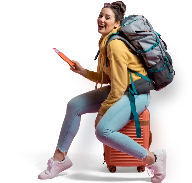 Turista contenta en Cajamarca